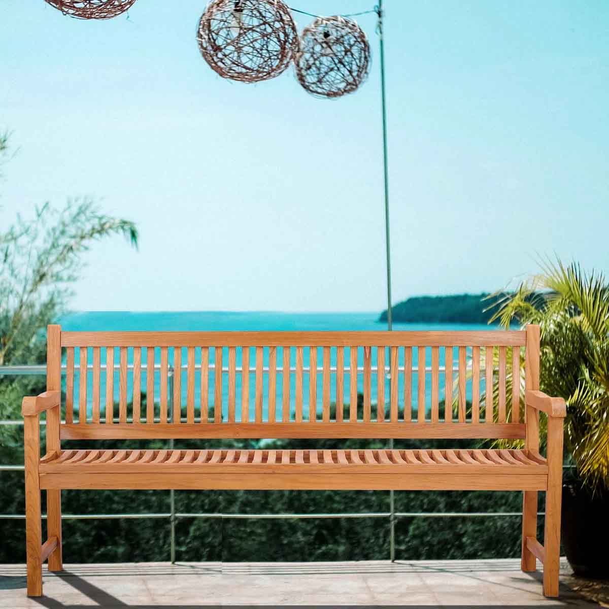 Darby Home Co Quinlan A-Grade Teak Wood Garden Bench best teak outdoor benches