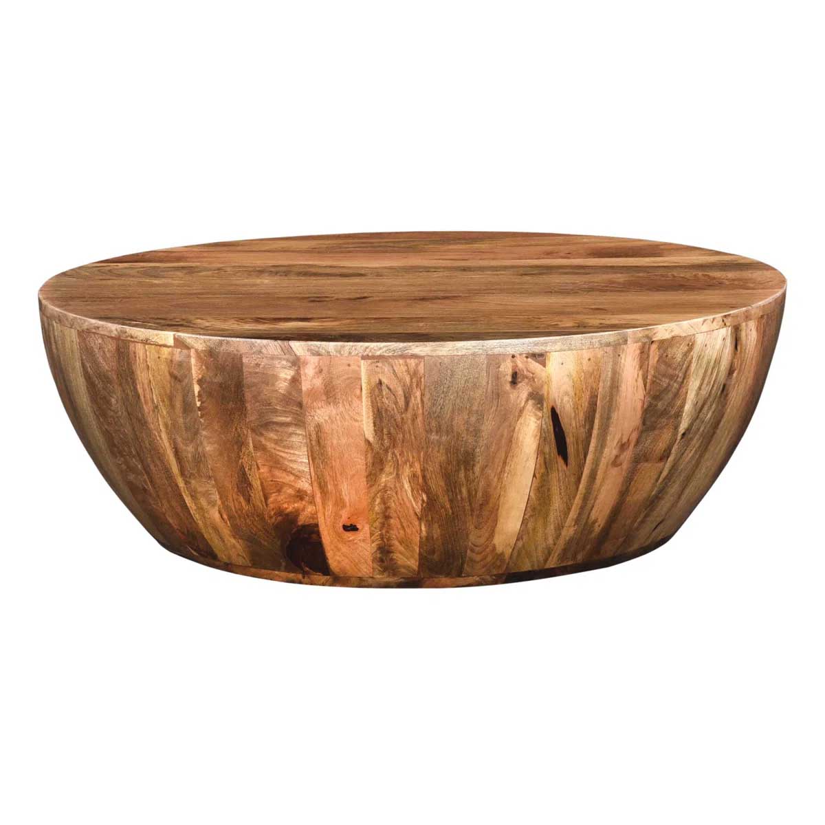 Joss & Main Teasdale Solid Wood Single Drum Coffee Table Dark Brown best drum coffee tables