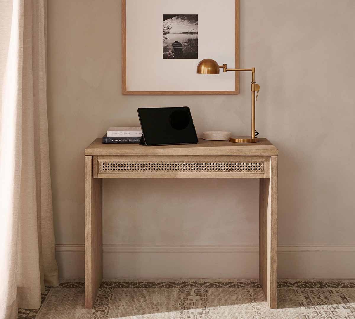 Pottery Barn Marina Cane Mini Writing Desk (36) Seadrift best cane desks