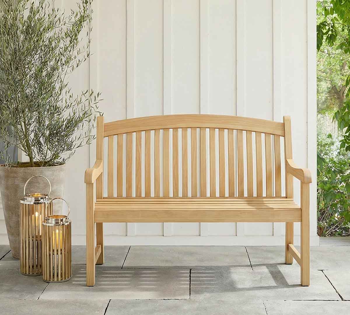 Pottery Barn Simba Teak Outdoor Bench best teak outdoor benches