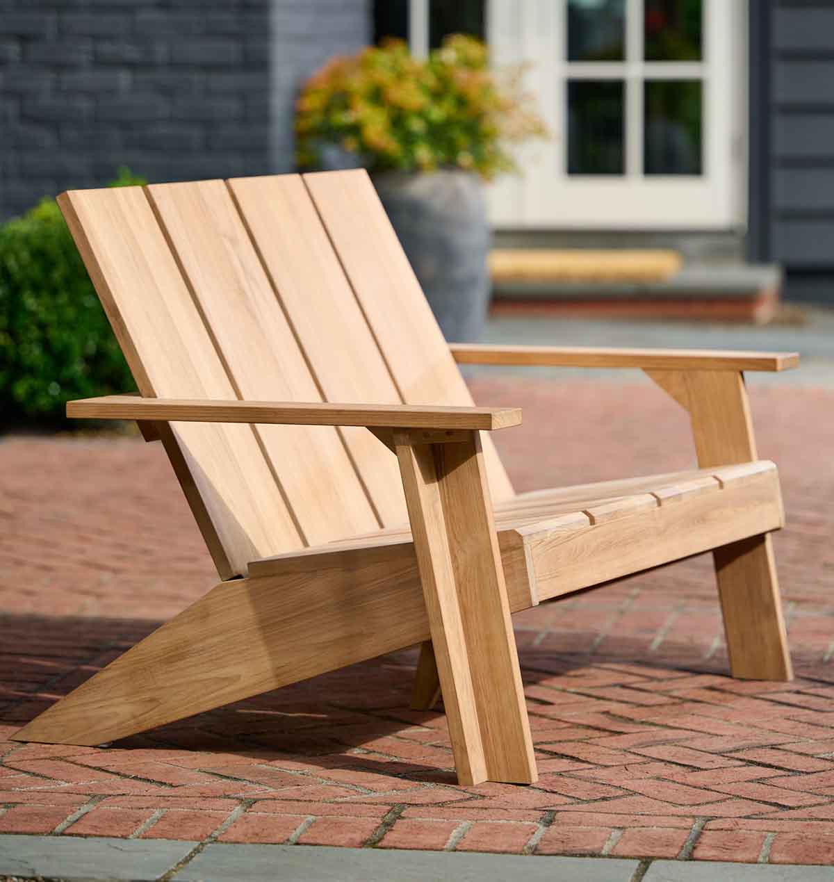Rejuvenation Vaughn Teak Outdoor Adirondack Bench best teak outdoor benches