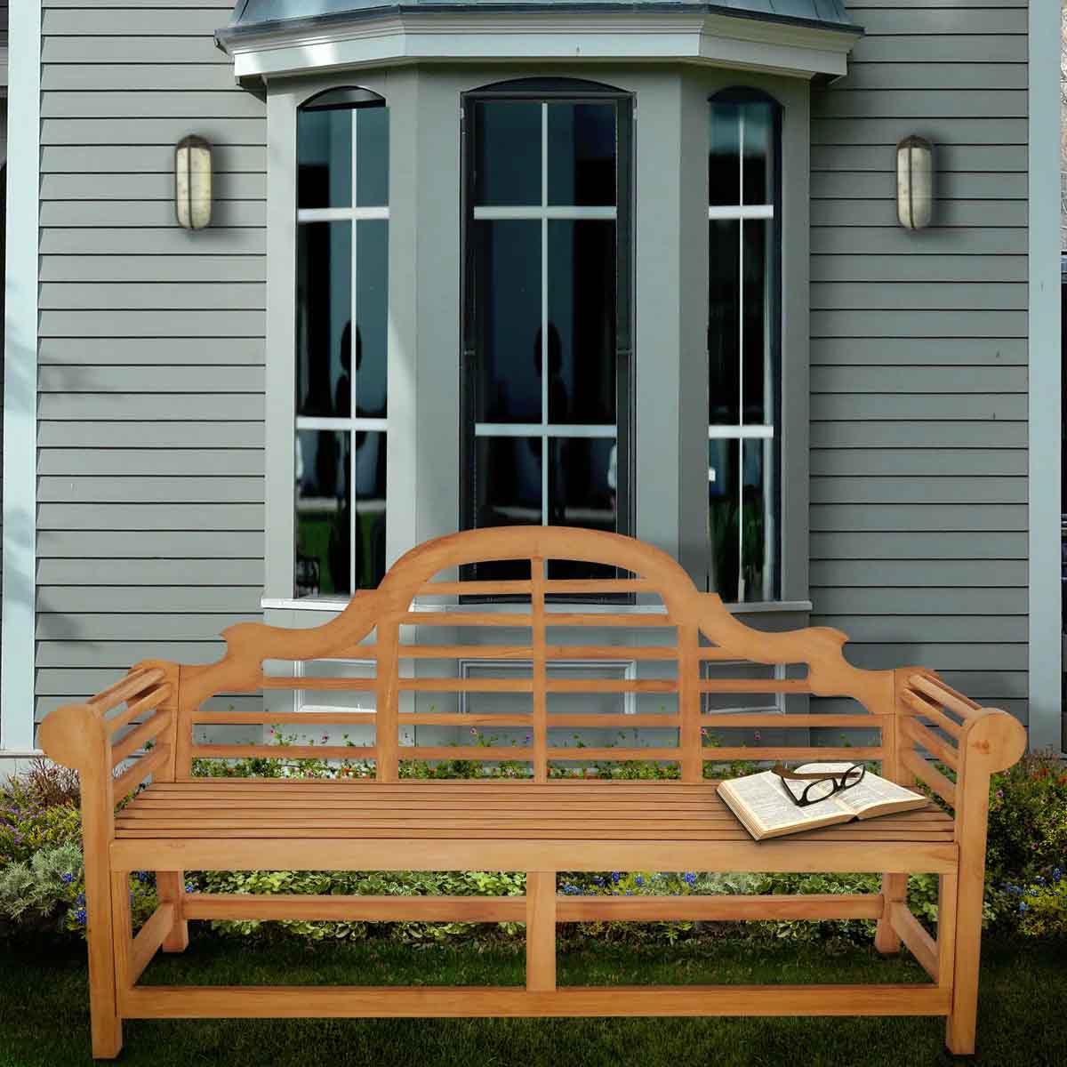 Rosecliff Heights Artai Marlborough Teak Wood Garden Bench best teak outdoor benches