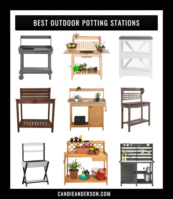 Lifestyle expert, journalist, interior design blogger and flower farmer Candie Anderson of candieanderson.com has the scoop on 20 of the best outdoor potting stations for your patio or garden! They'll make a great gift for yourself or a loved one.