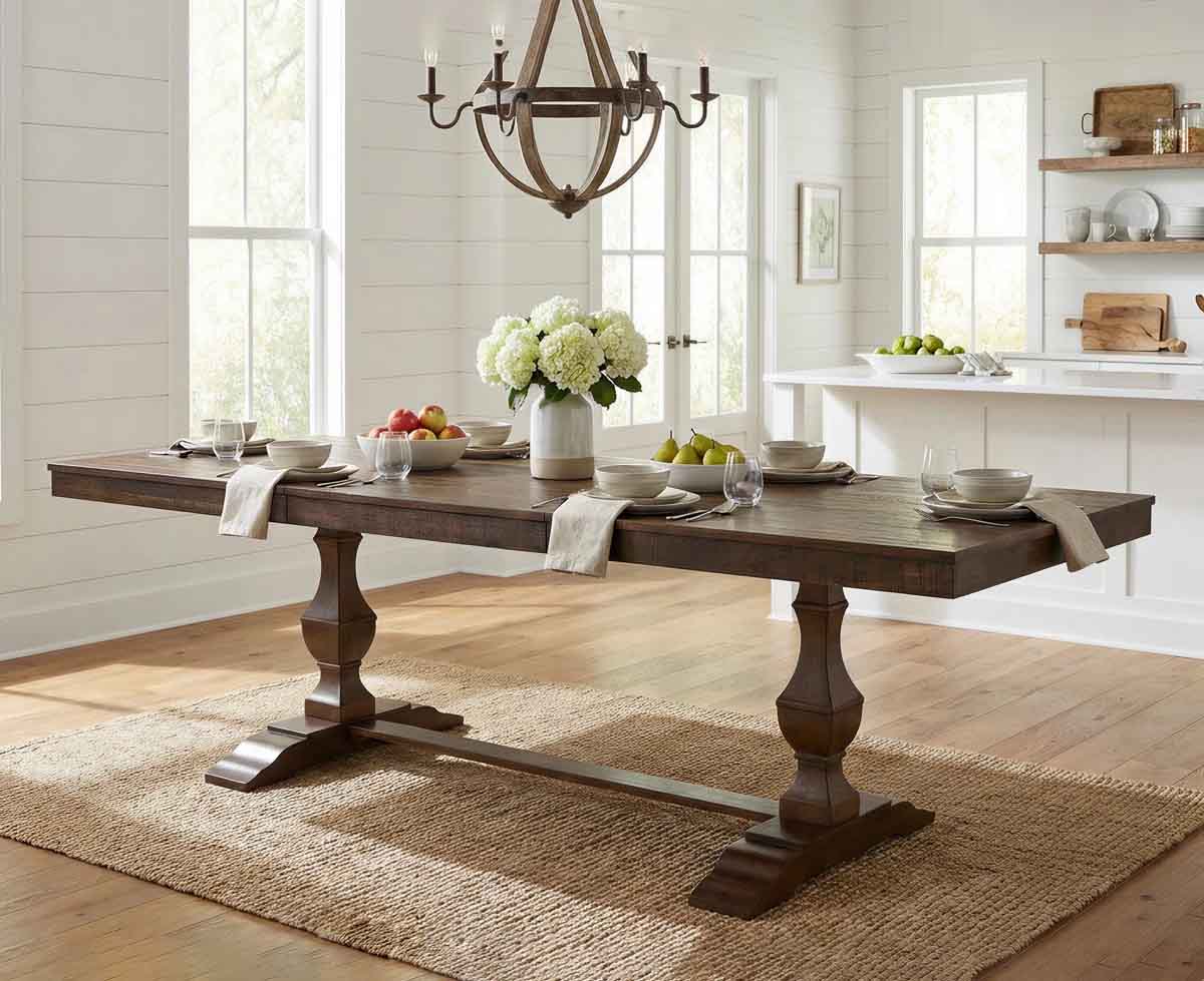 August Grove Vintage Farmhouse Dining Table best rustic rectangular dining tables