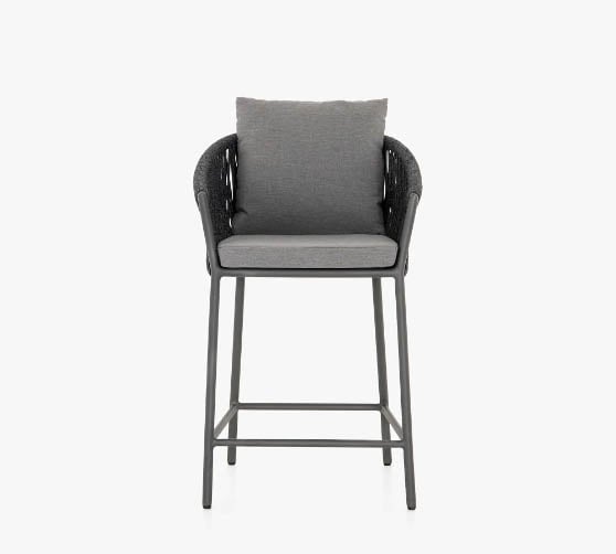 Pottery Barn Darley Outdoor Bar & Counter Stool Charcoal Grey best rope counter stools