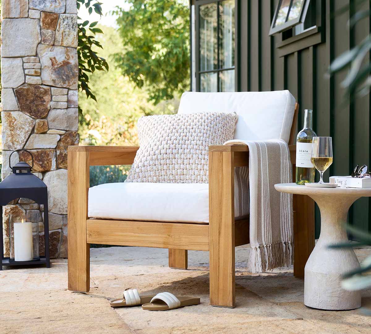 Pottery Barn Malibu Teak Outdoor Lounge Chair outdoor teak chairs best