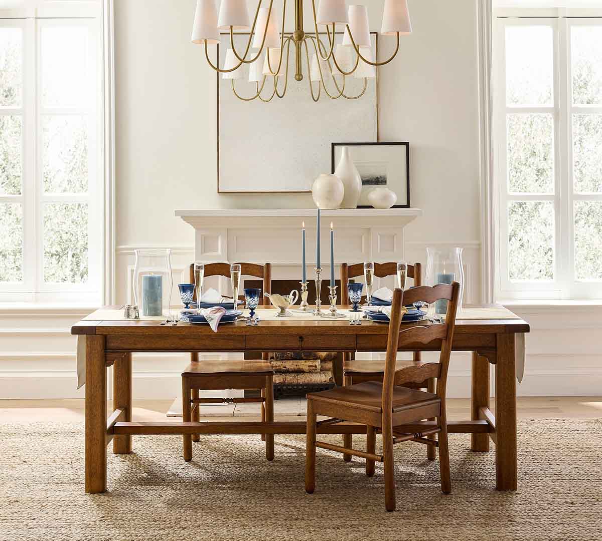 Pottery Barn Summerville Extendable Dining Table (83-103) rustic rectangular dining tables best dining room