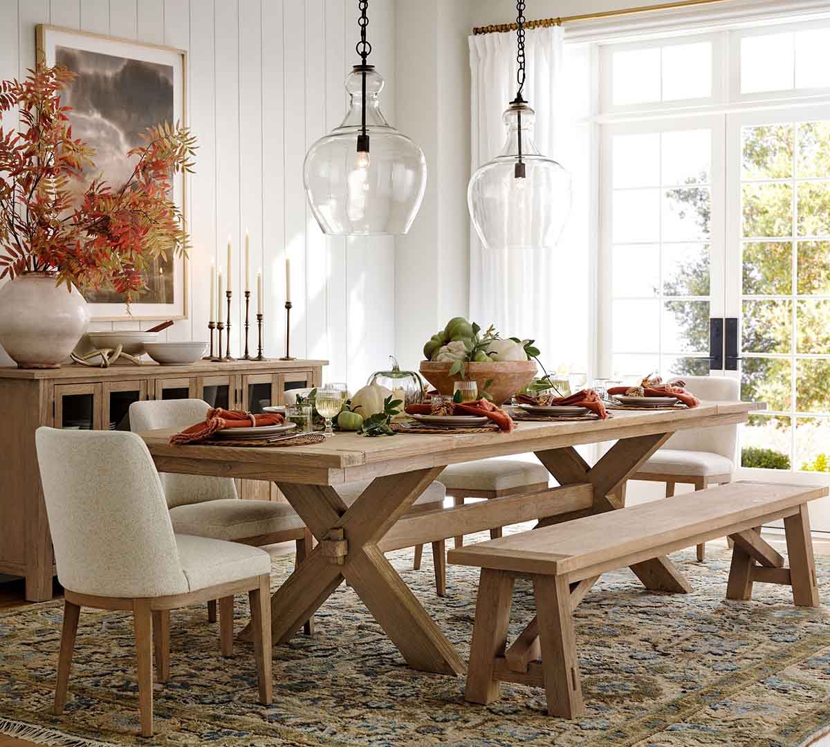 Pottery Barn Toscana Extendable Dining Table (60-124.5) rustic rectangular dining tables best
