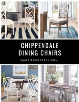 Lifestyle expert, journalist and interior design blogger Candie Anderson of candieanderson.com has the scoop on 20 of the best Chinoiserie Chippendale dining chairs in white, gray, blue and black! They are perfect for any dining room regardless of style.