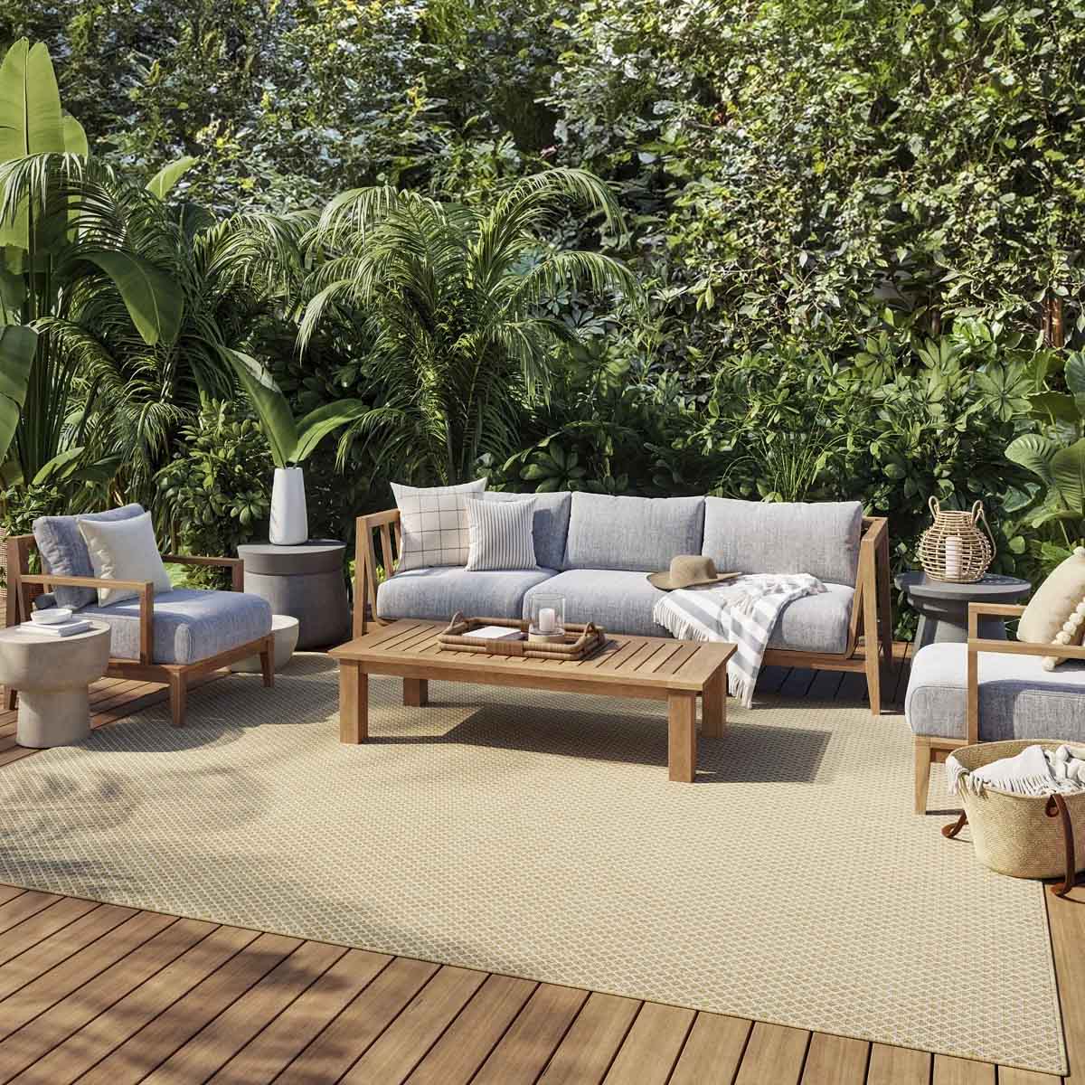 Beachcrest Home Anastasia Indoor:Outdoor Area Rug neutral outdoor rugs best