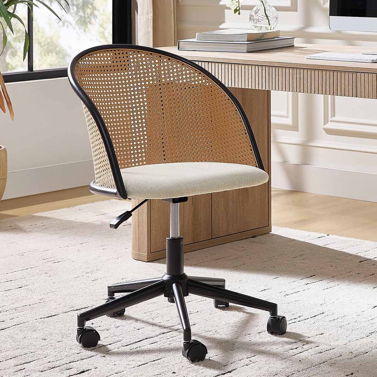 HULALA HOME Adjustable Cane Office Chair best cane desk chairs
