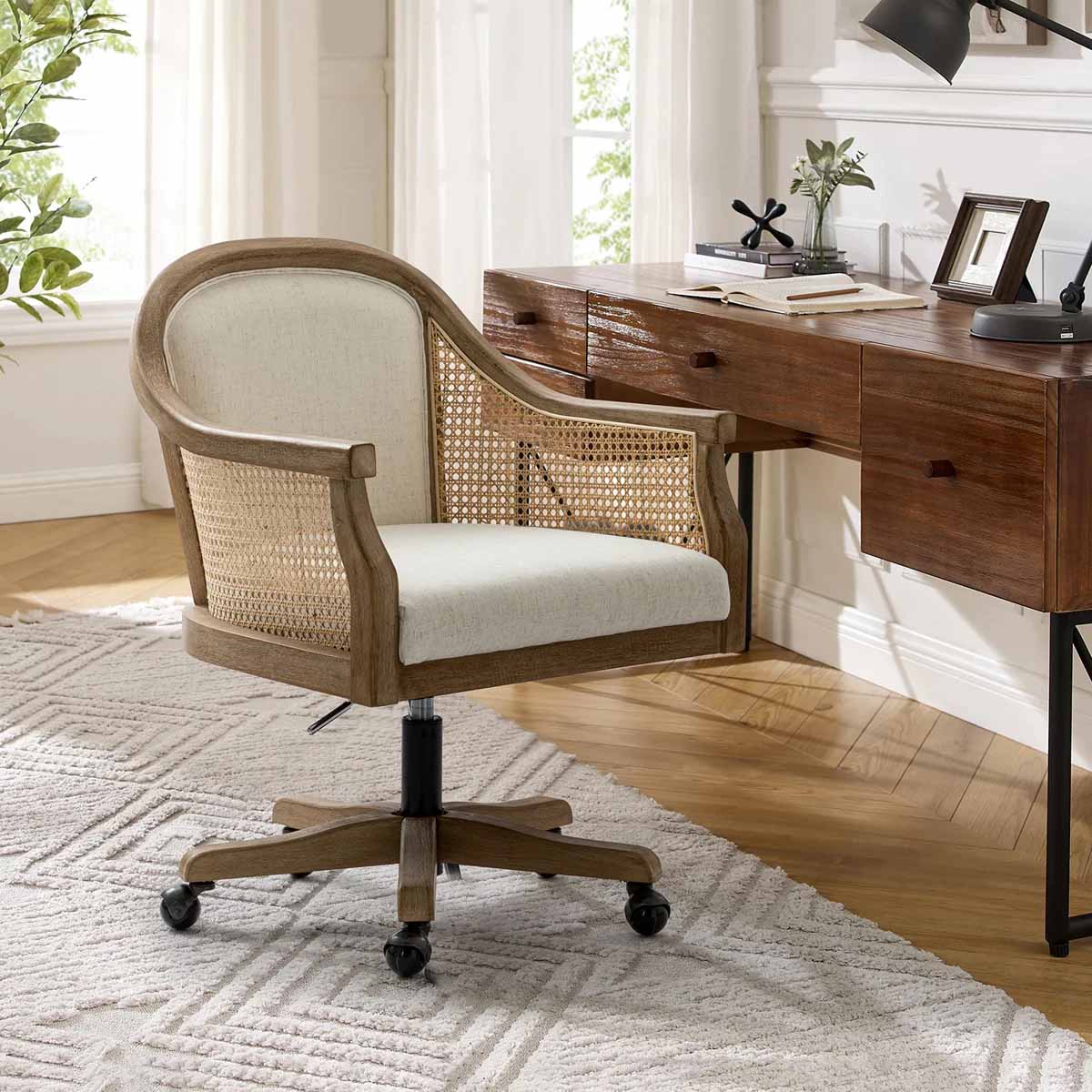 Ophelia & Co. Ackeron Upholstered Office Task Chair cane desk chairs best