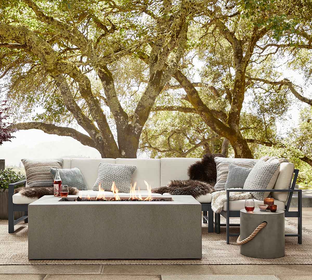Pottery Barn Kian Outdoor Performance Rug Khaki best neutral outdoor rugs patio