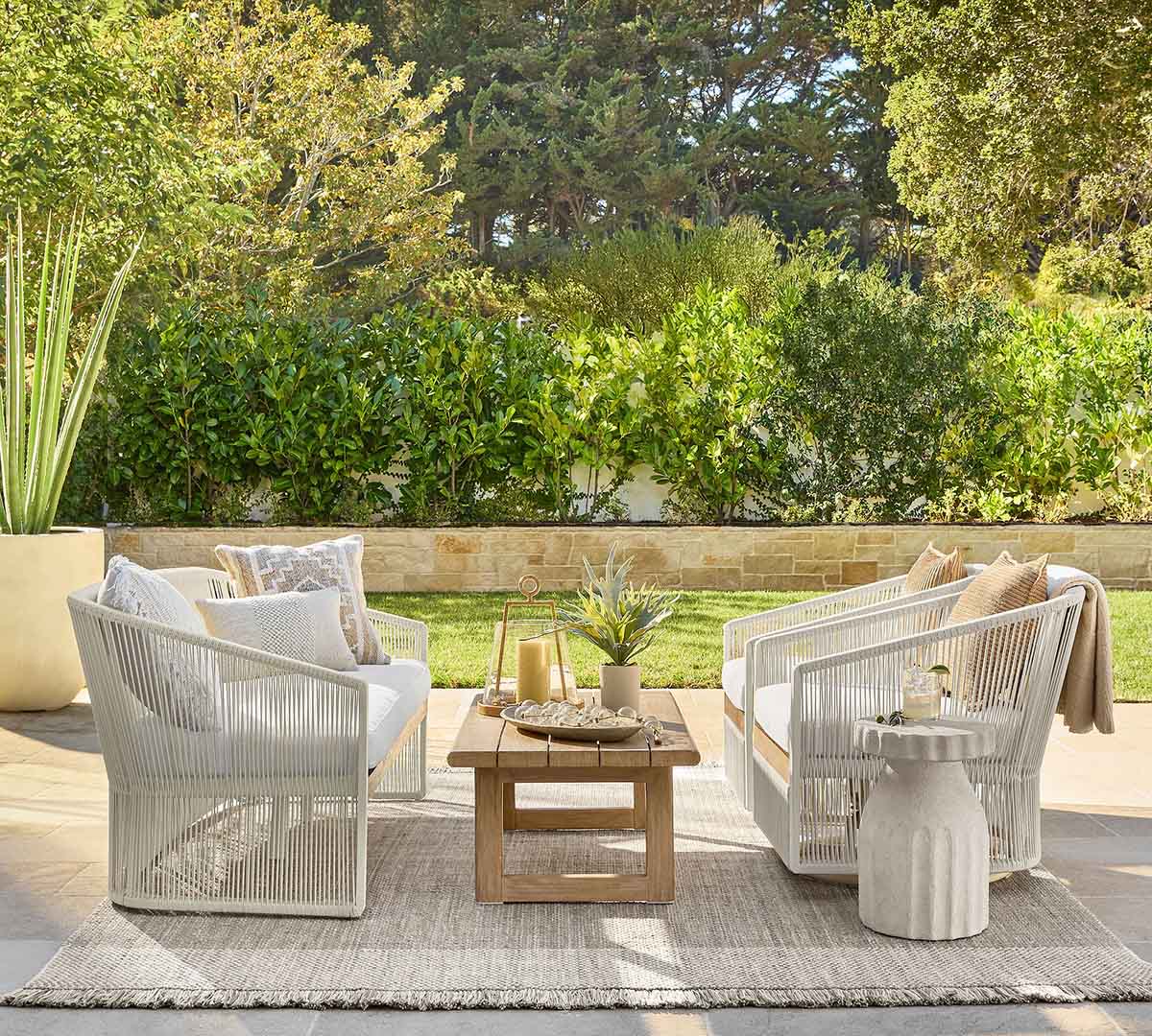 Pottery Barn Kian Outdoor Performance Rug Khaki best neutral outdoor rugs