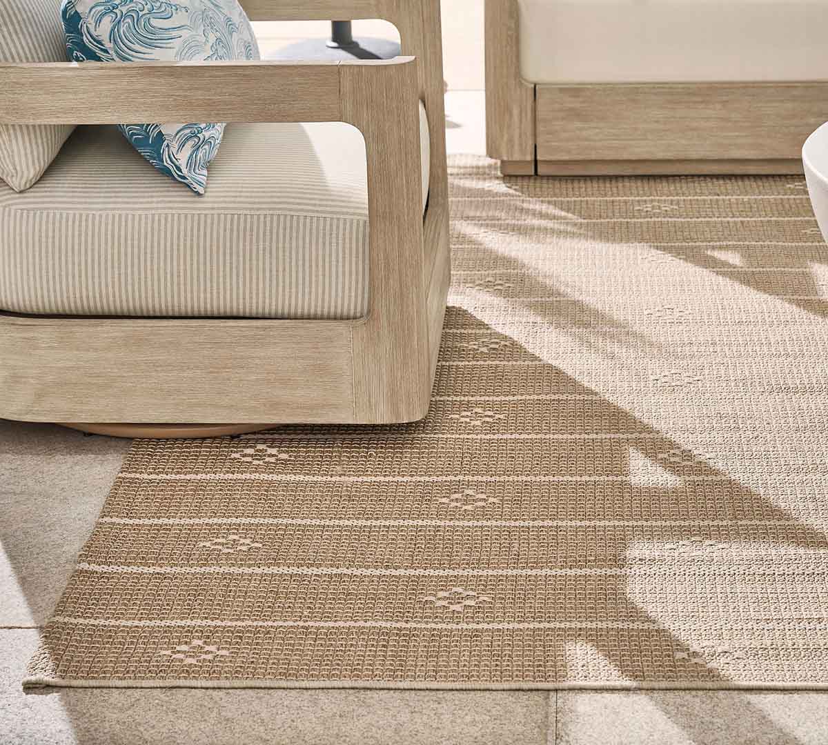 Pottery Barn Nayomi Outdoor Performance Rug neutral outdoor rugs best