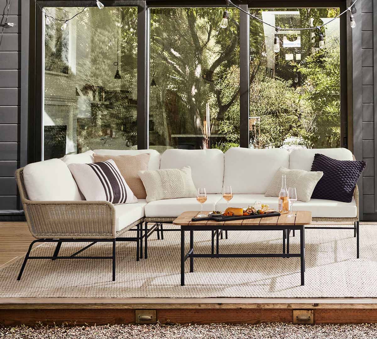Pottery Barn Stinson Handwoven Outdoor Performance Rug best neutral outdoor rugs