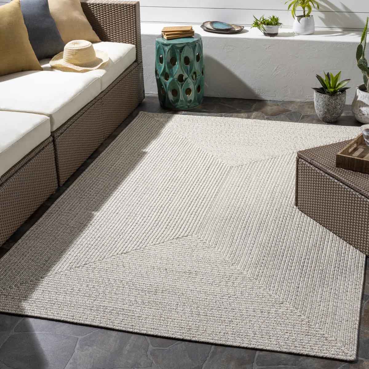 Sand and Stable Leroux Cream Indoor/Outdoor Area Rug neutral outdoor rugs