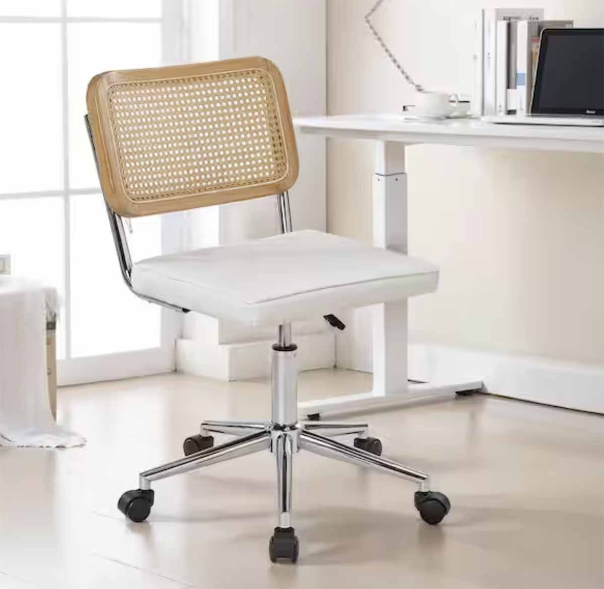 VECELO Armless Swivel Office Chair best cane desk chairs