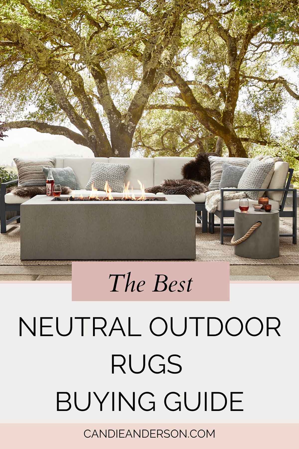 Lifestyle expert, journalist and interior design blogger Candie Anderson of candieanderson.com shares the best neutral outdoor rugs buying guide.