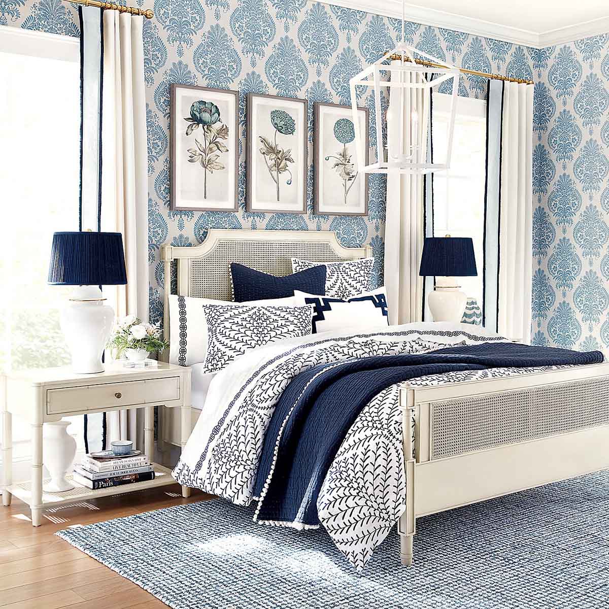 Ballard Designs Villandry 1-Drawer Nightstand Washed Linen best cane nightstands