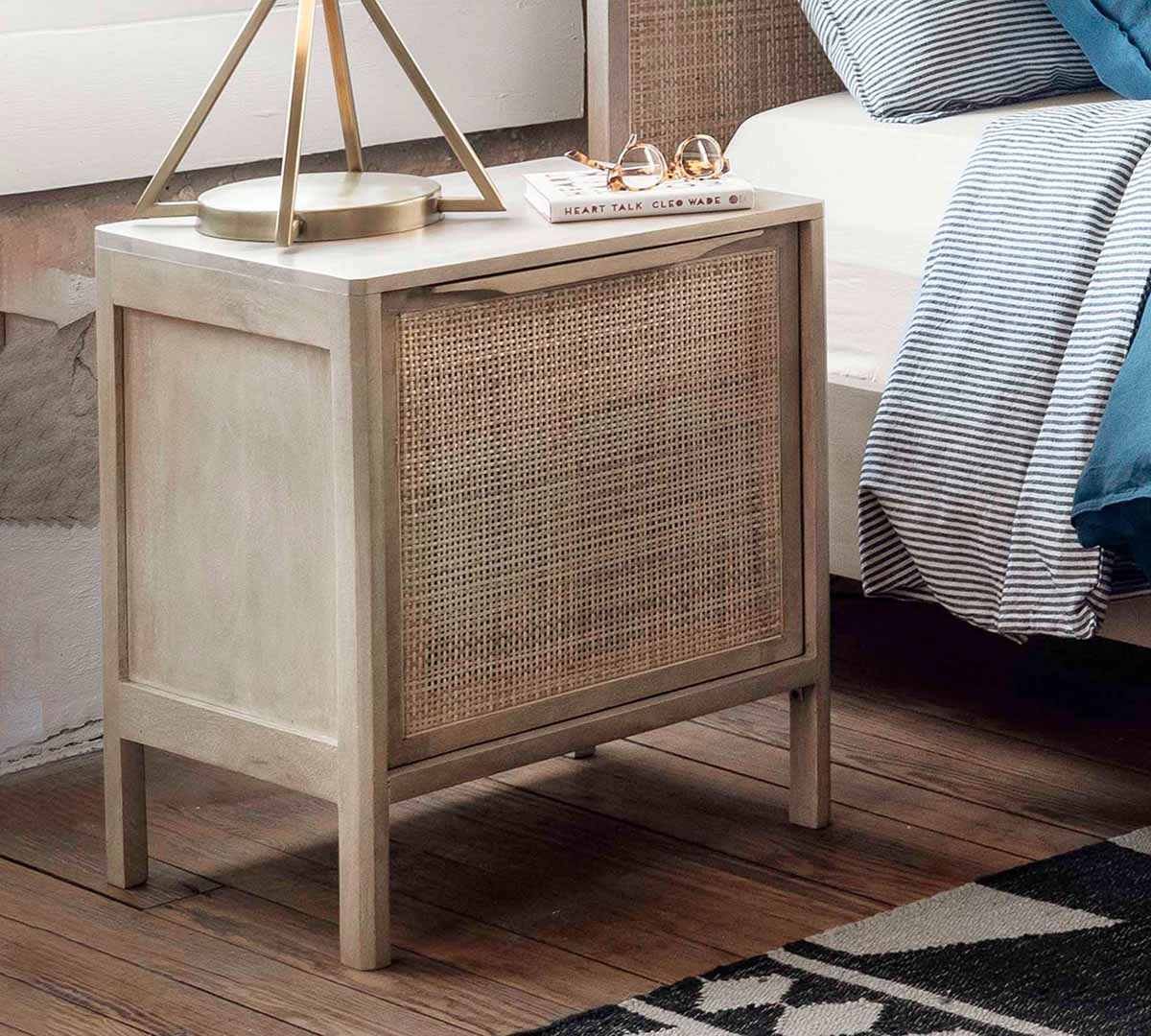 Pottery Barn Dolores Cane Cabinet Nightstand (20")  Natural best cane nightstands