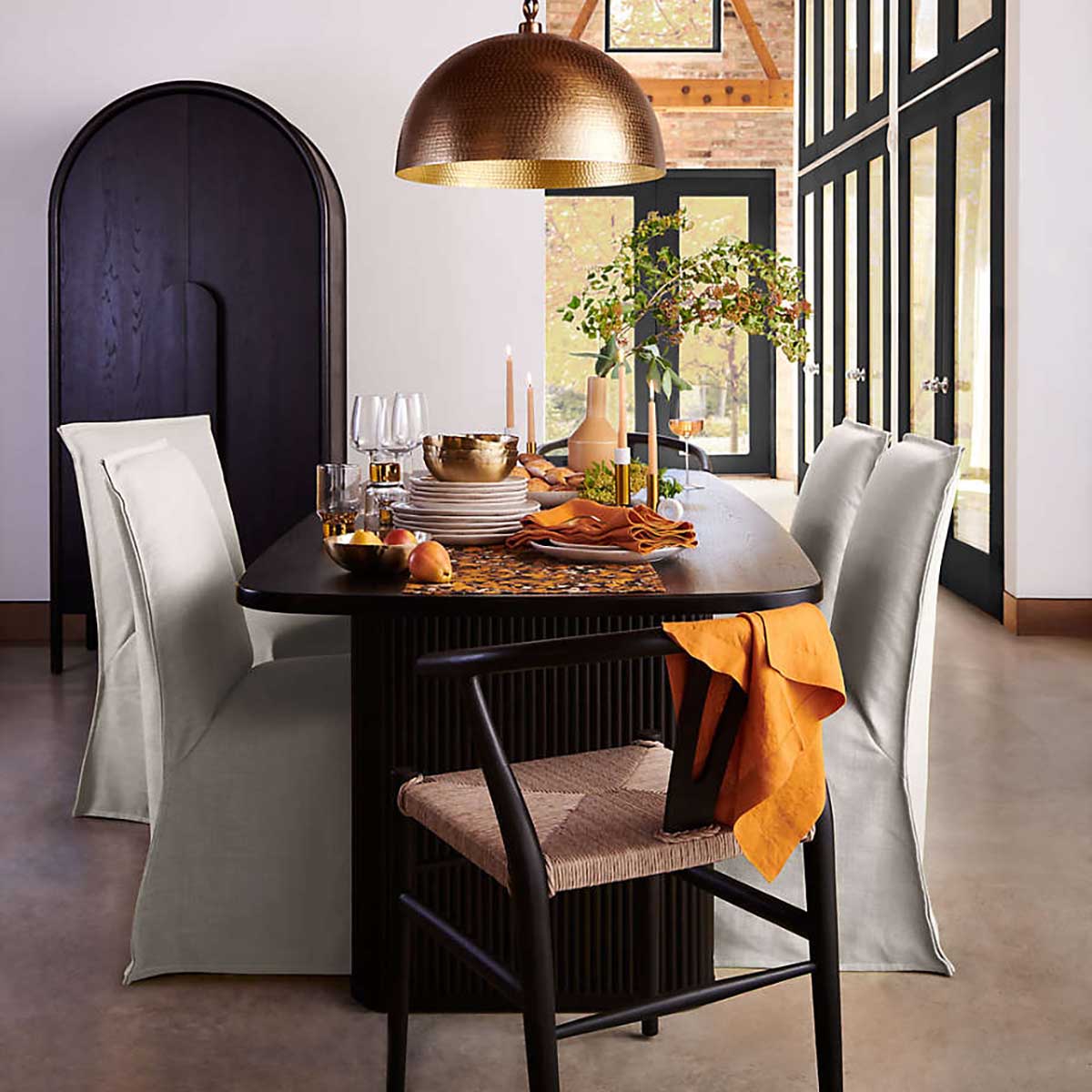 Crate and Barrel Addison White Flange Slipcovered Dining Chair best slipcovered dining chairs.jpg