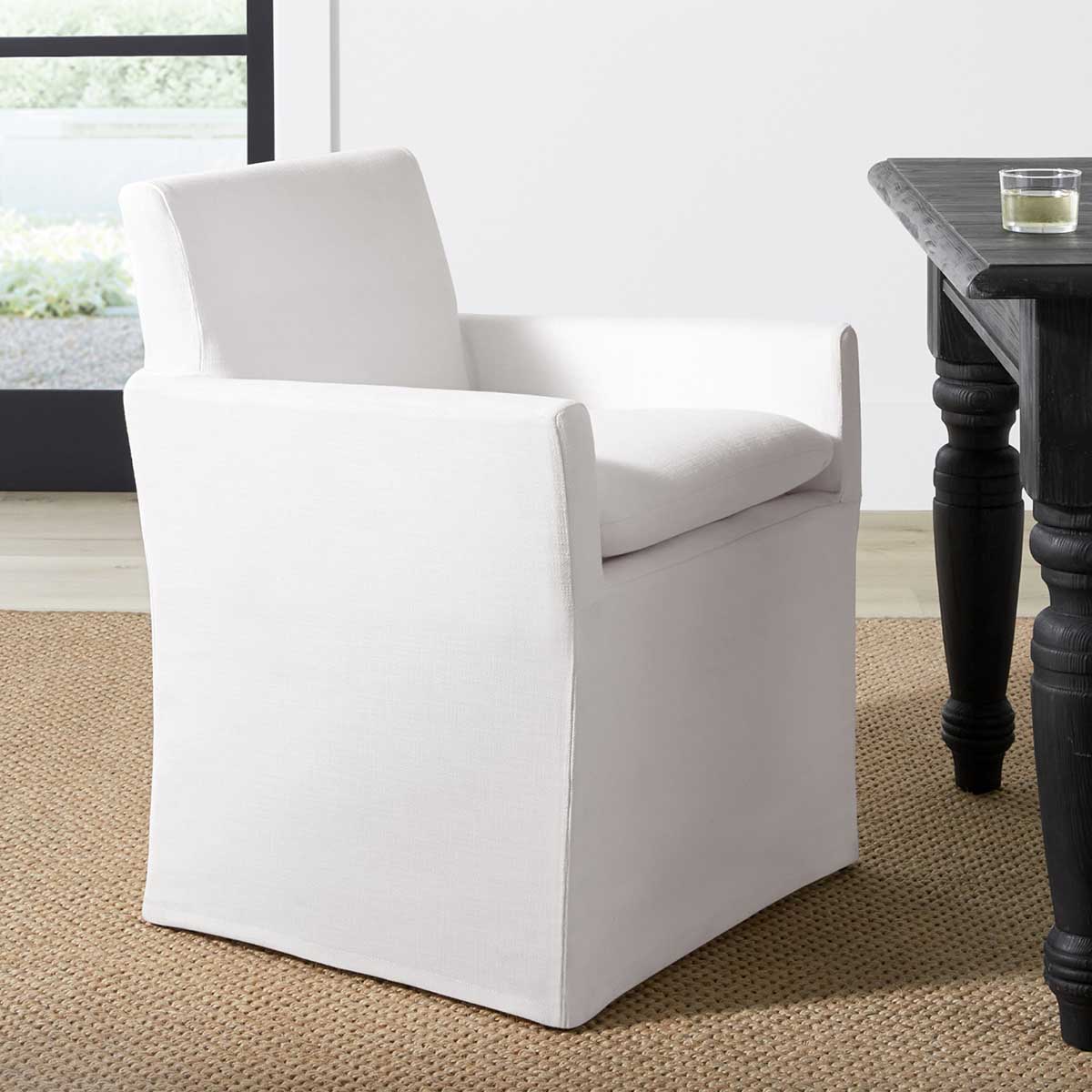 Williams-Sonoma Laguna Slipcovered Dining Armchair best slipcovered dining chairs