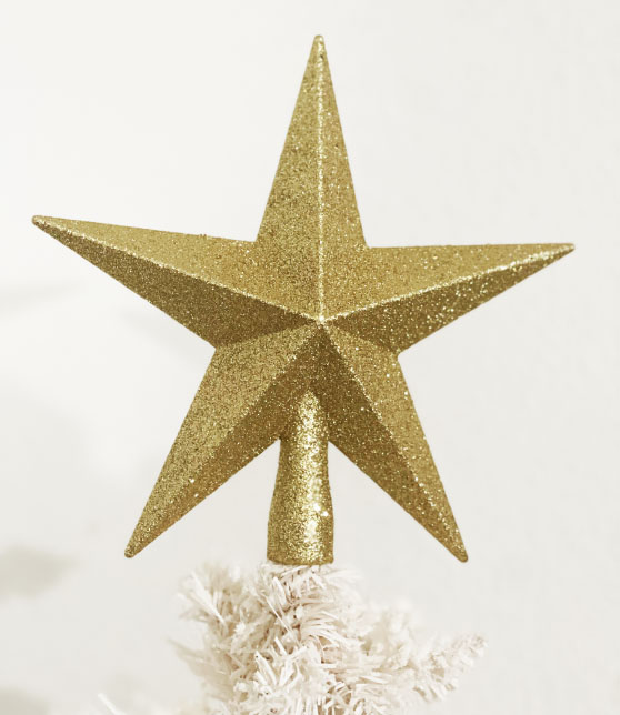 Clever Creations Glittered 8” Star Tree Topper Gold candie anderson candieanderson