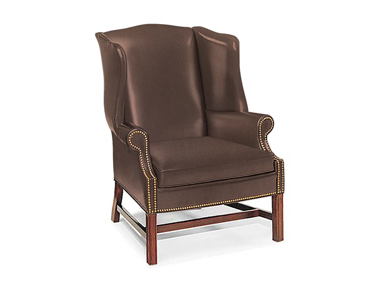Leathercraft Alistair Upholstered Wingback Chair Elegance Chocolate best leather wingback chairs