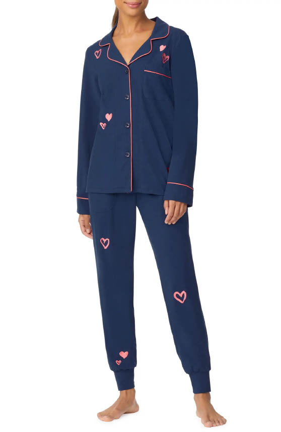 Bedhead Pajamas BedHead Organic Cotton Blend Pajamas Mon Amour blue valentines day pajamas