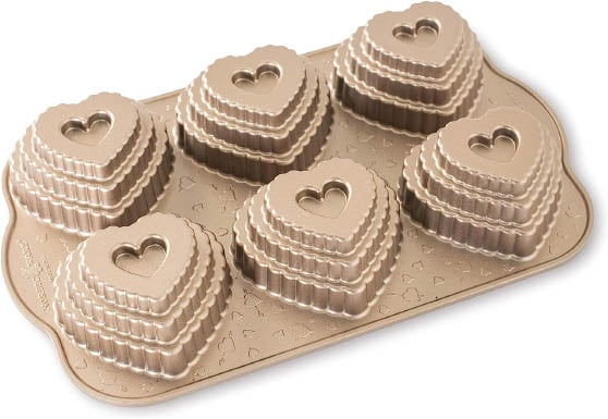 Bundt Bakeware Tiered Heart Cakelets Nordic Ware Cast Bundt Bakeware Tiered Heart Cakelets Toffee best valentines day party essentials