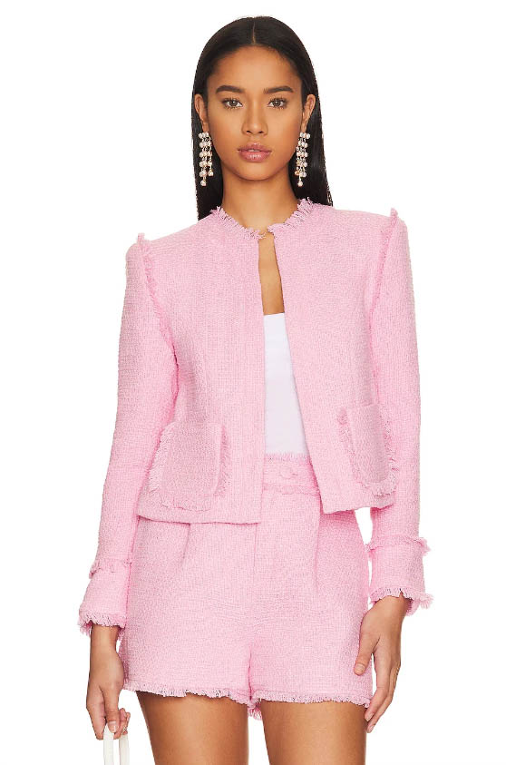 Cinq a Sept Keegan Jacket Apple Blossom pink tweed jackets