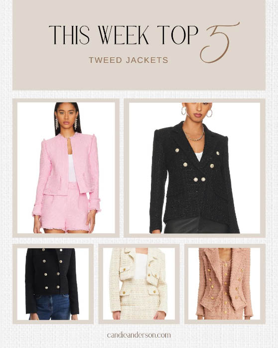 Style expert, journalist and fashion blogger Candie Anderson of candieanderson.com has the scoop on the best tweed jackets for spring, summer, fall and winter!