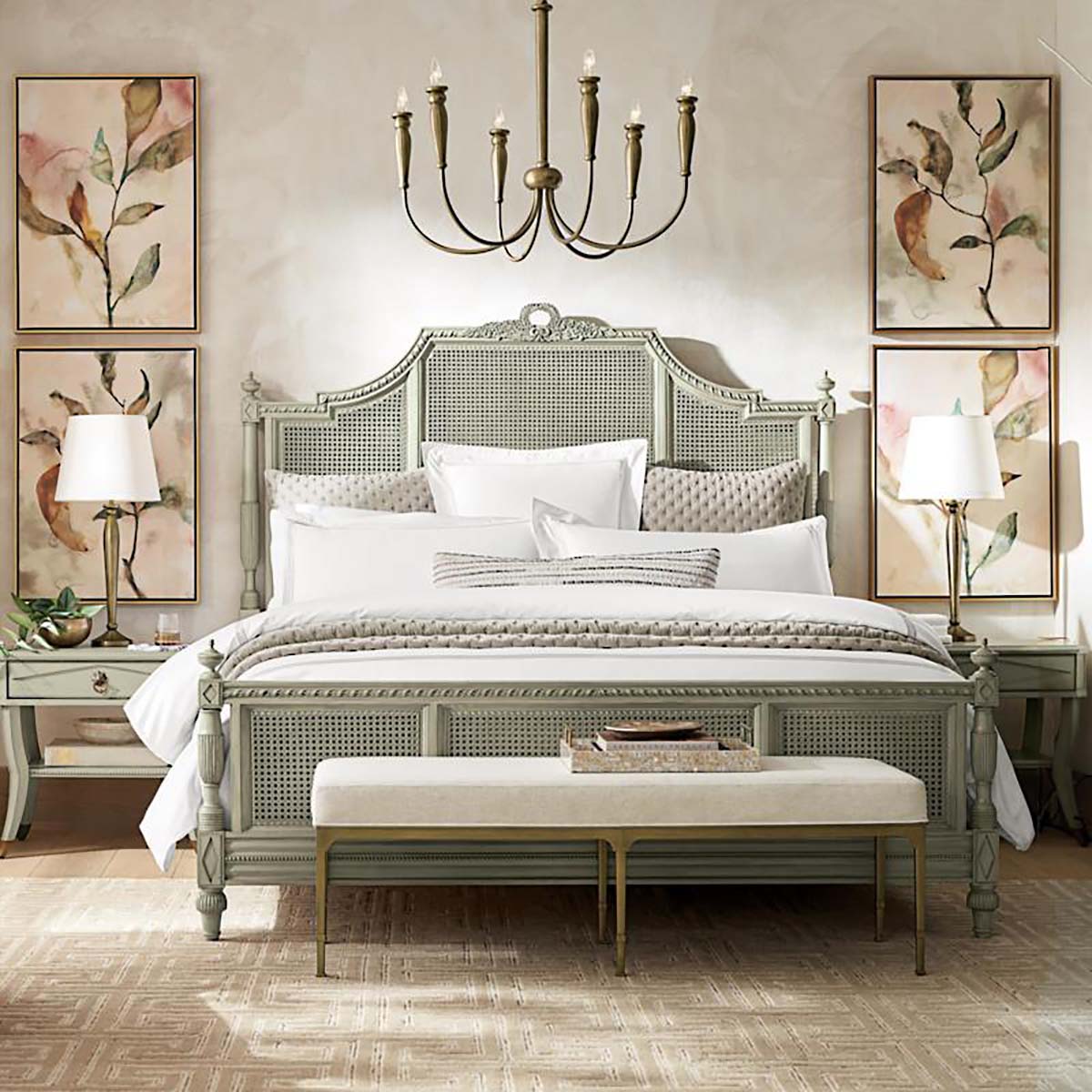 Frontgate Beauvier French Cane Bed French Patina best cane beds