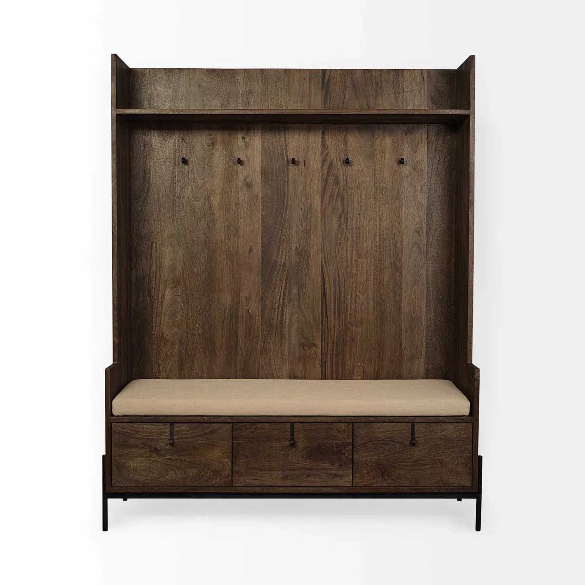 Joss & Main Jossa Hall Tree with Bench and Shoe Storage best rustic hall trees entryway