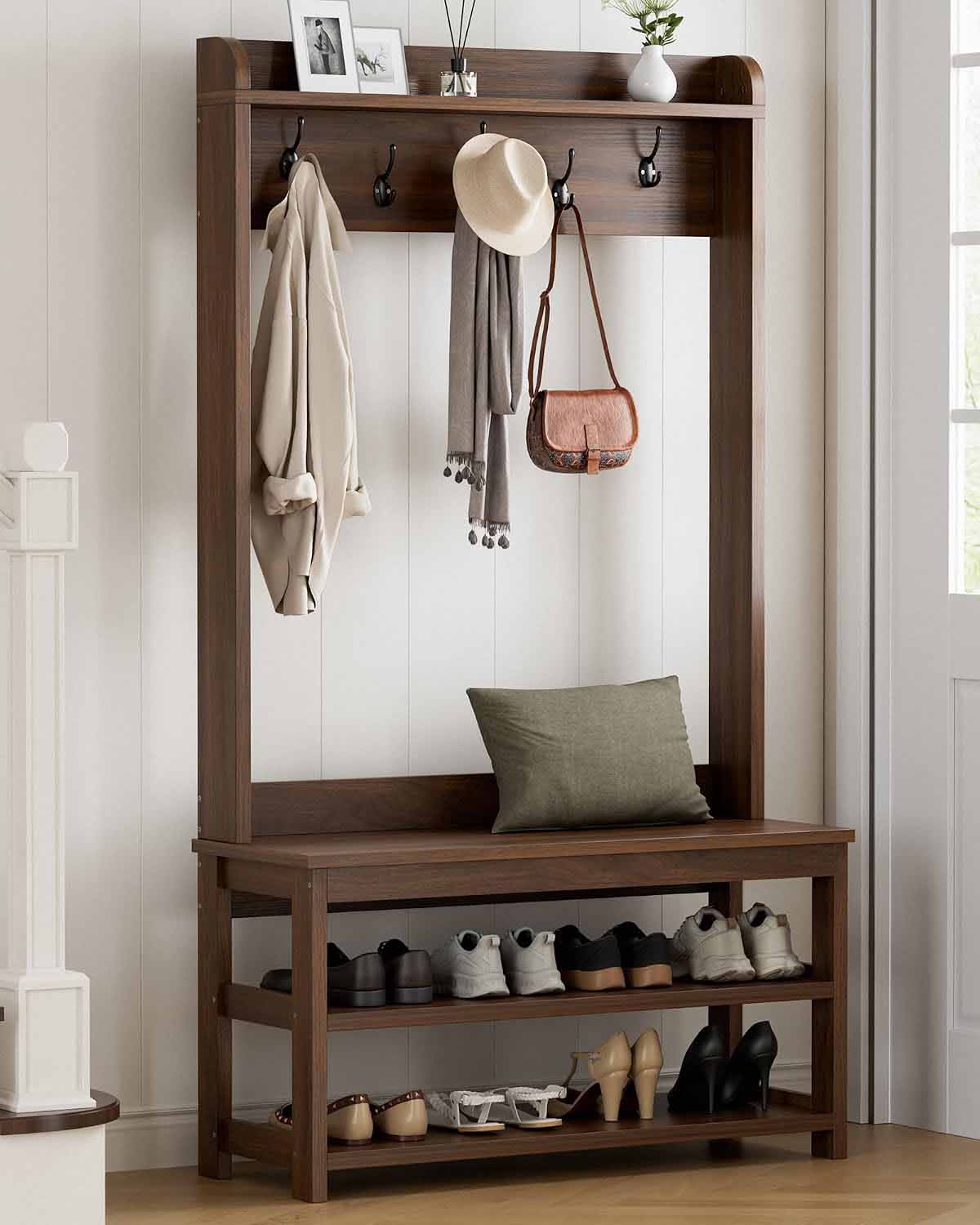 Lulive Hall Tree with Bench and Entryway Storage best rustic hall trees