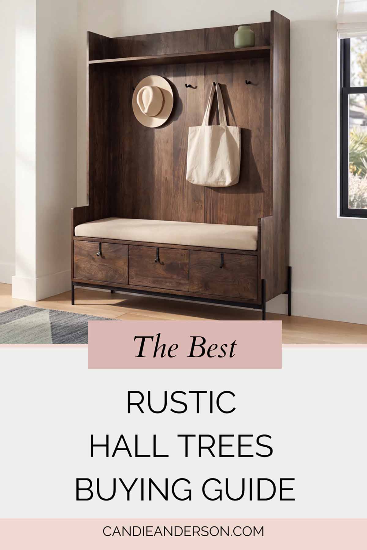 LIfestyle expert, journalist and interior design blogger Candie Anderson of candieanderson.com shares the best rustic hall trees buying guide.
