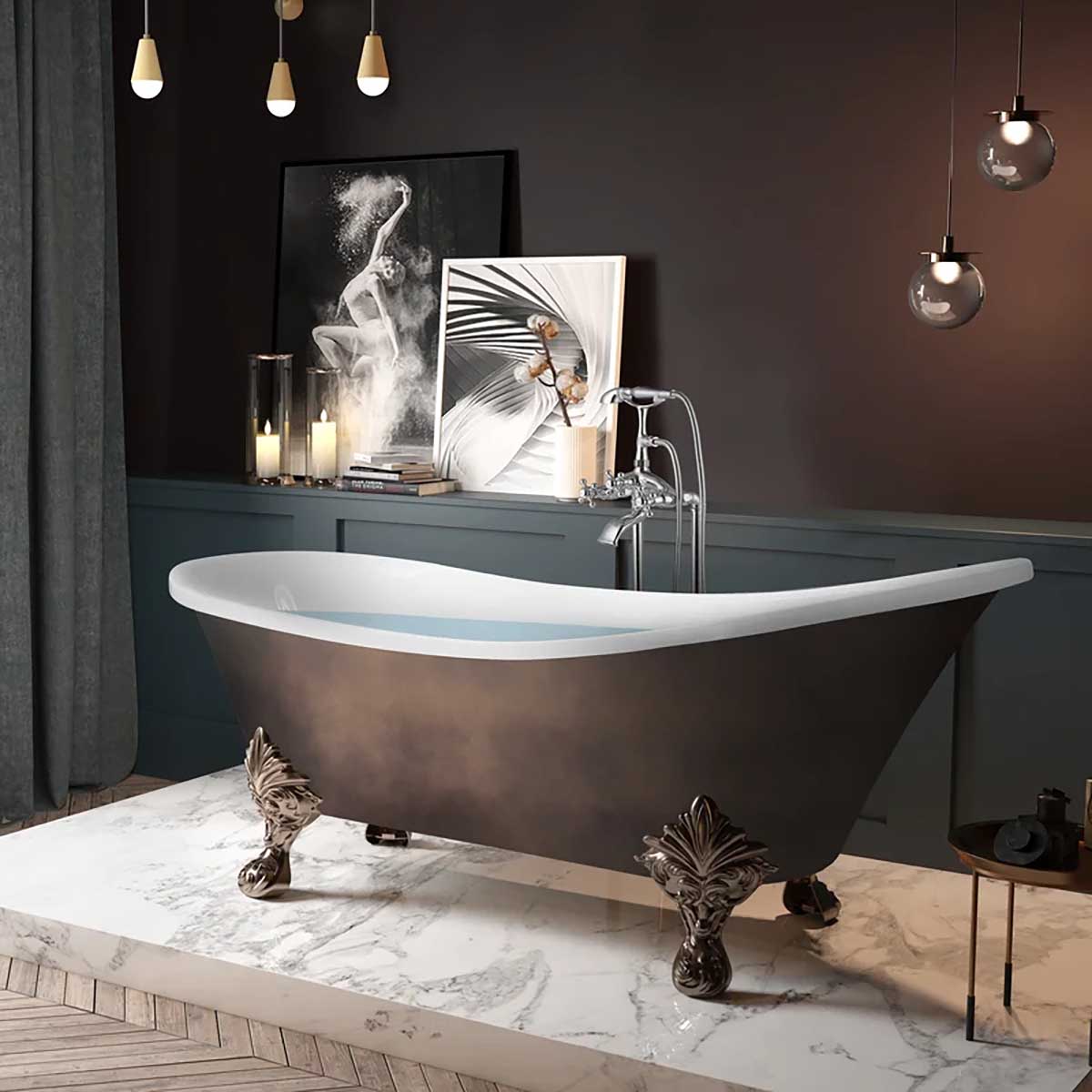 AKDY 60" x 28" Clawfoot Soaking Acrylic Bathtub best clawfoot bathtubs