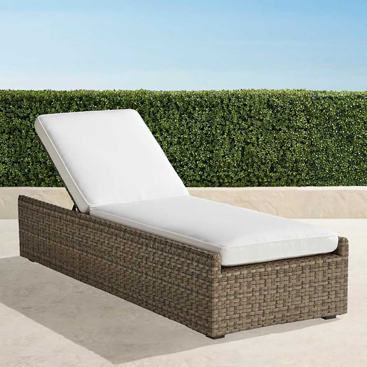 Frontgate Ashby Chaise With Cushions In Putty Wicker best wicker chaise lounge chairs