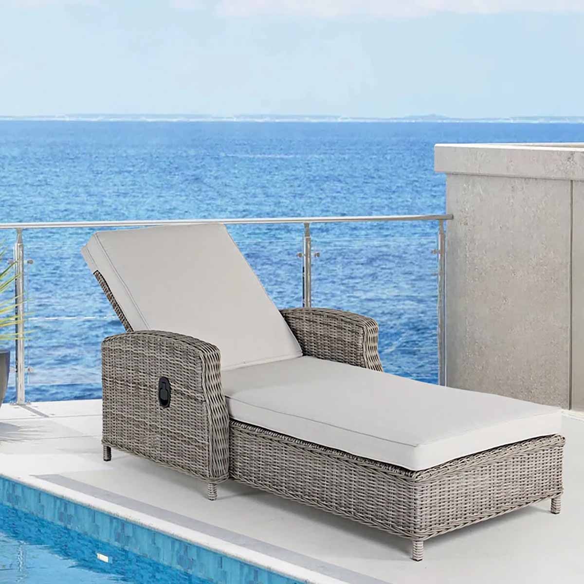 Lark Manor 62.5" Long Reclining Single Chaise With Cushions best wicker chaise lounge chairs