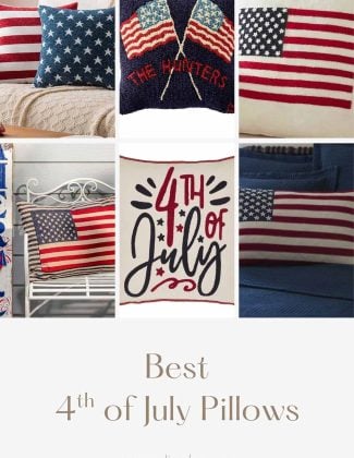 Lifestyle expert, journalist and blogger Candie Anderson of candieanderson.com shares the 10 best 4th of July throw pillows for your front porch, your back patio, garden, living room, entryway bench and more.