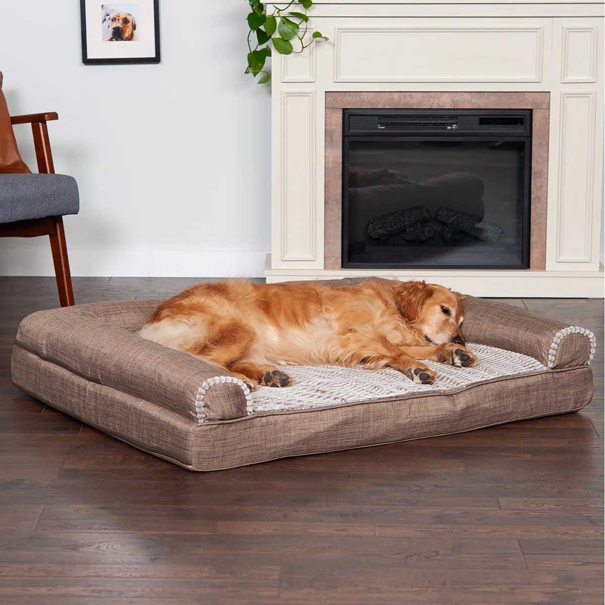 FurHaven Luxe Fur & Performance Linen Sofa Bed best black friday july sale wayfair