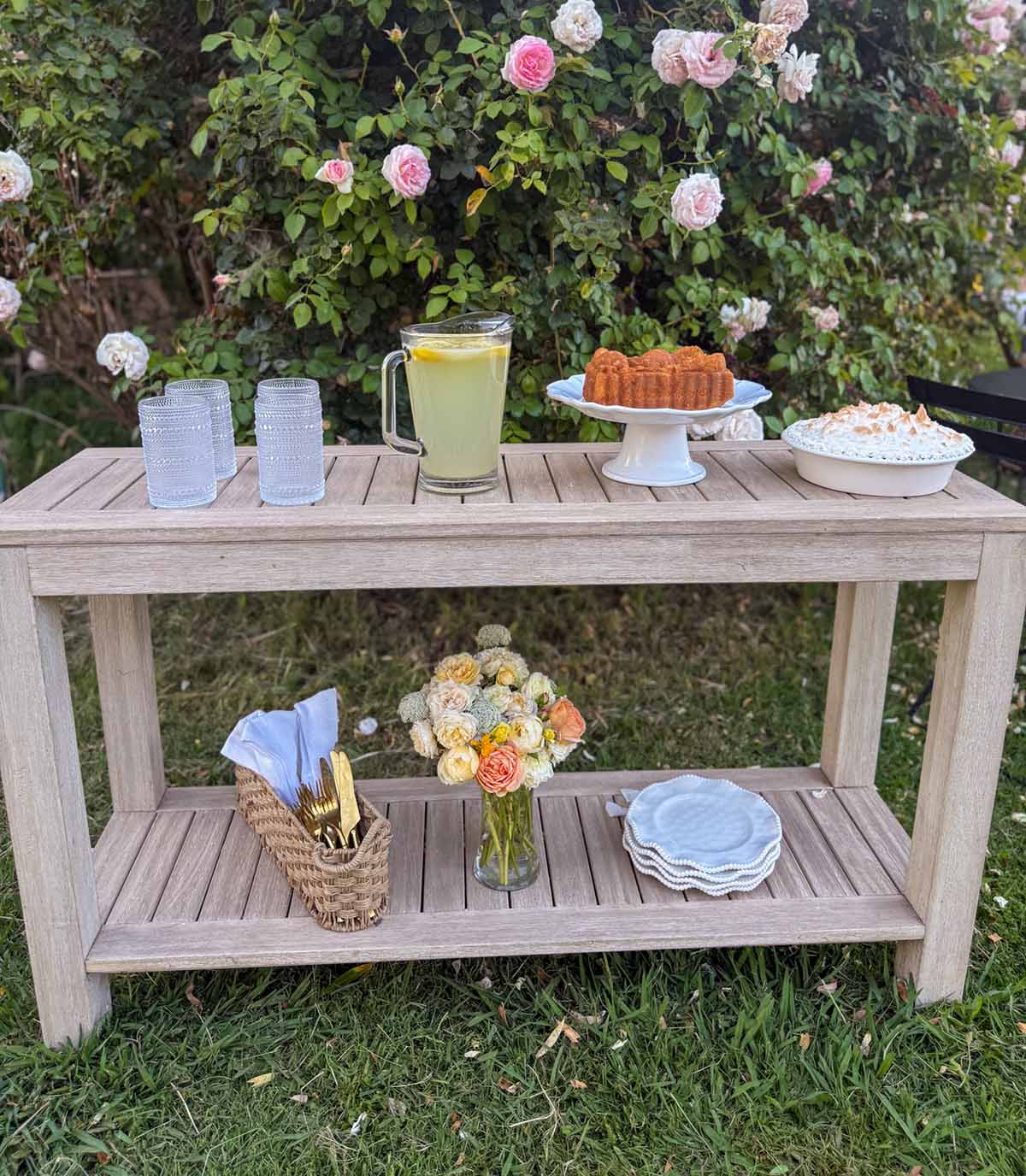 Entertaining expert Candie Anderson shares her Italian summer inspired console table.