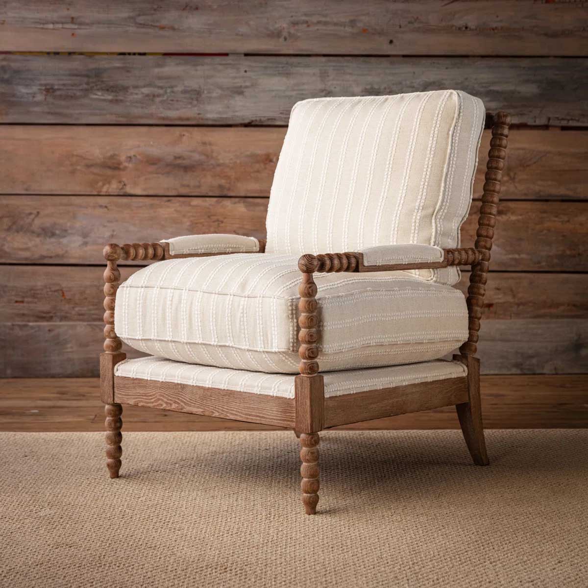 Bungalow Rose Chalk 1930 Spool Accent Chair best spindle accent chairs