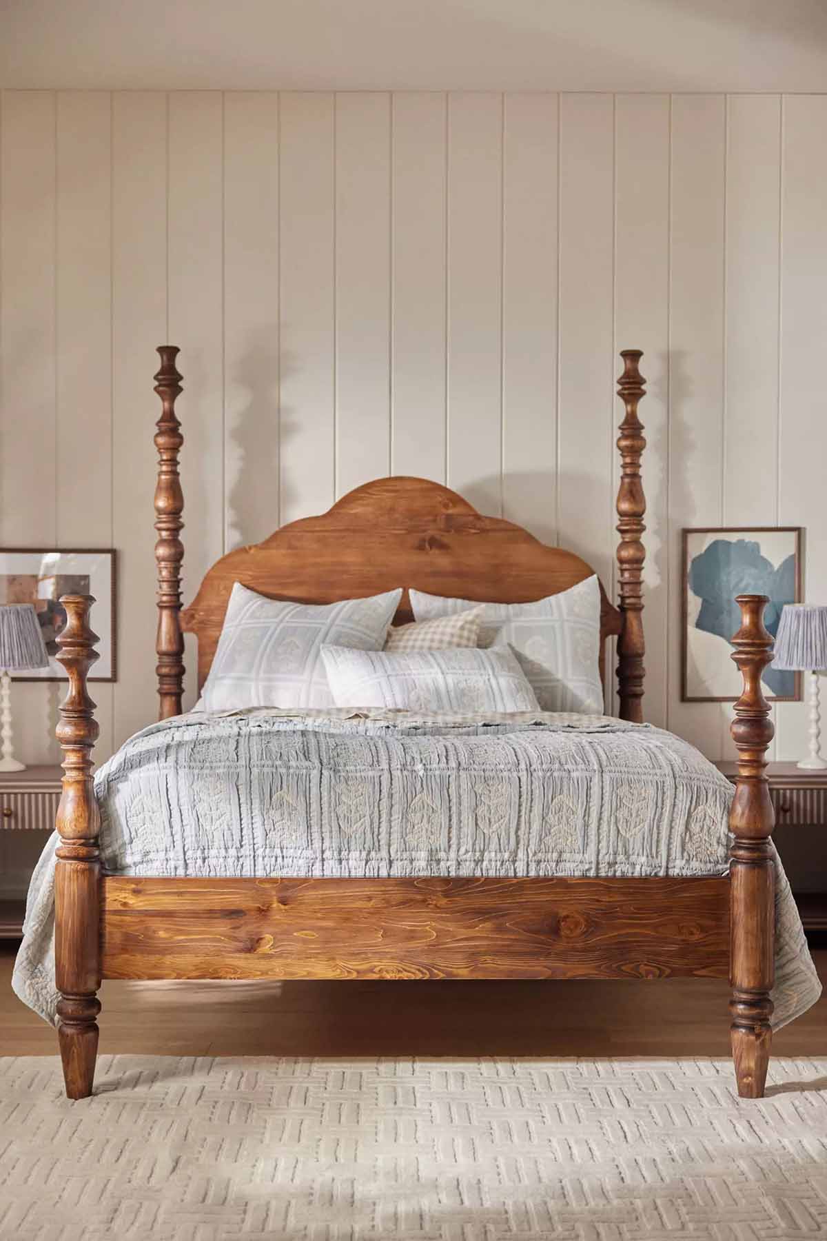 Anthropologie Spindle Four-Poster Bed Tobacco best spindle beds
