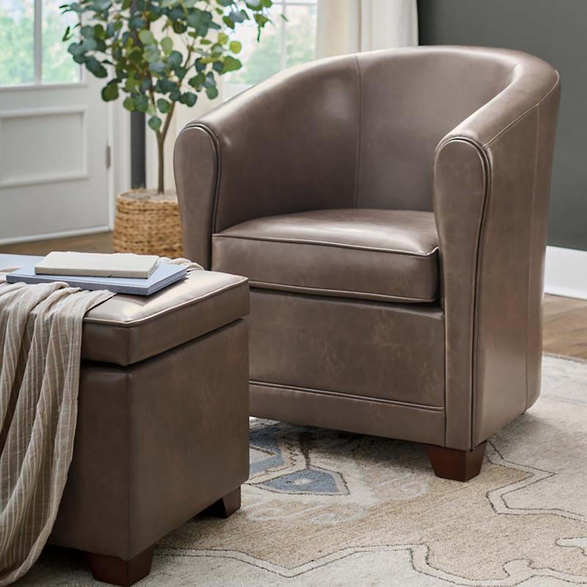 Grandin Road Soren Club Chair best leather barrel accent chairs