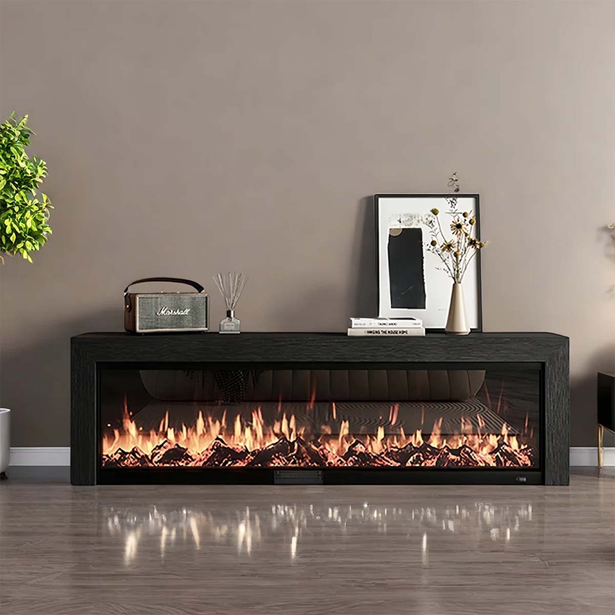 Elegant Home Furnishings Italian Minimalist Fireplace TV Cabinet (Wayfair) best electric fireplace tv stands