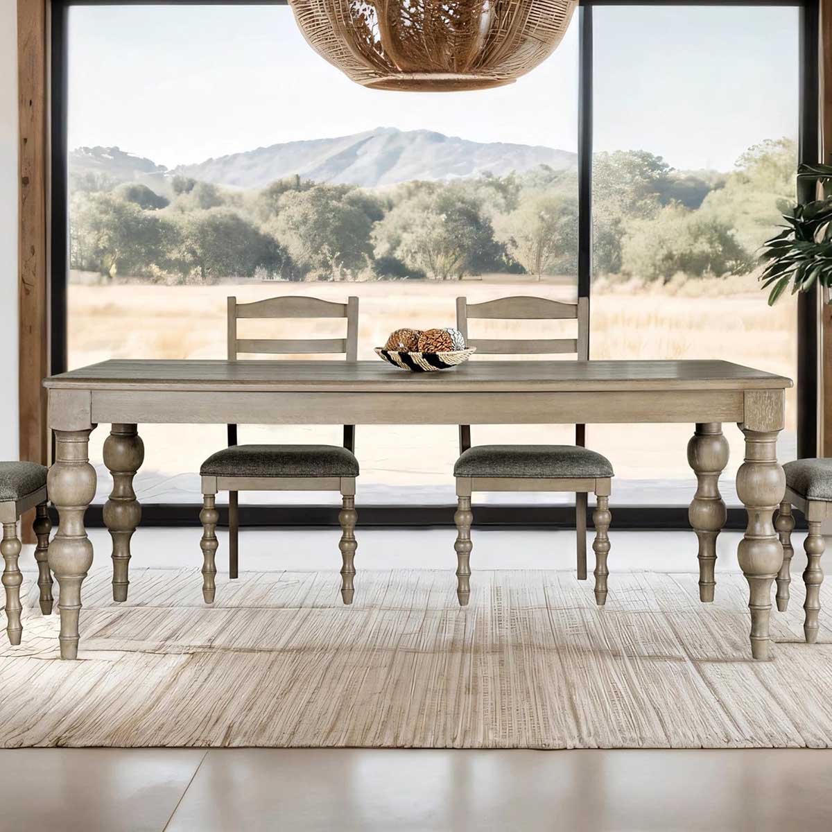 Furniture of America Shelimar 78-Inch Dining Table best turned leg dining tables