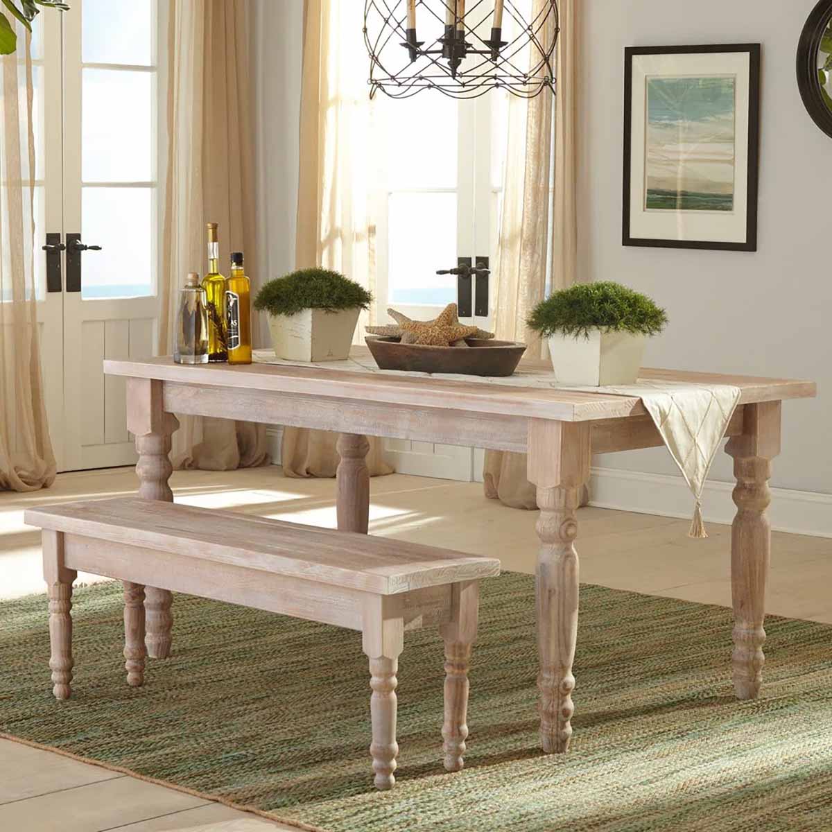 Grain Wood Furniture Valerie Pine Solid Wood Dining Table best turned leg dining tables