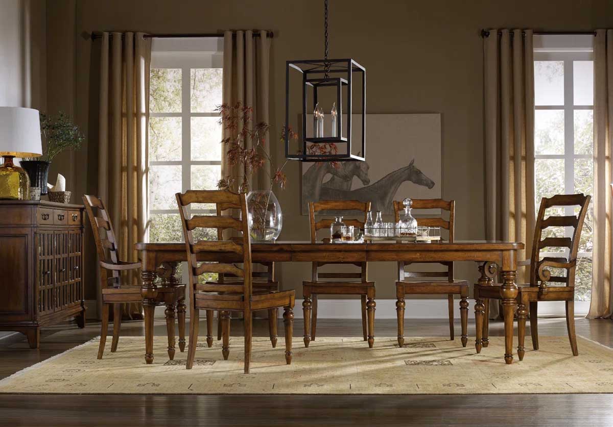 Hooker Furniture Tynecastle Rectangle Leg Dining Table best turned leg dining tables